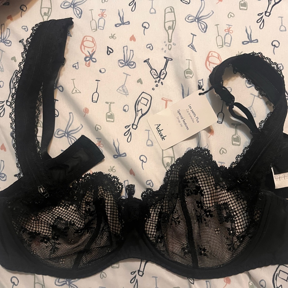 Aubade Vintage Black Lace Underwire Bra NWT